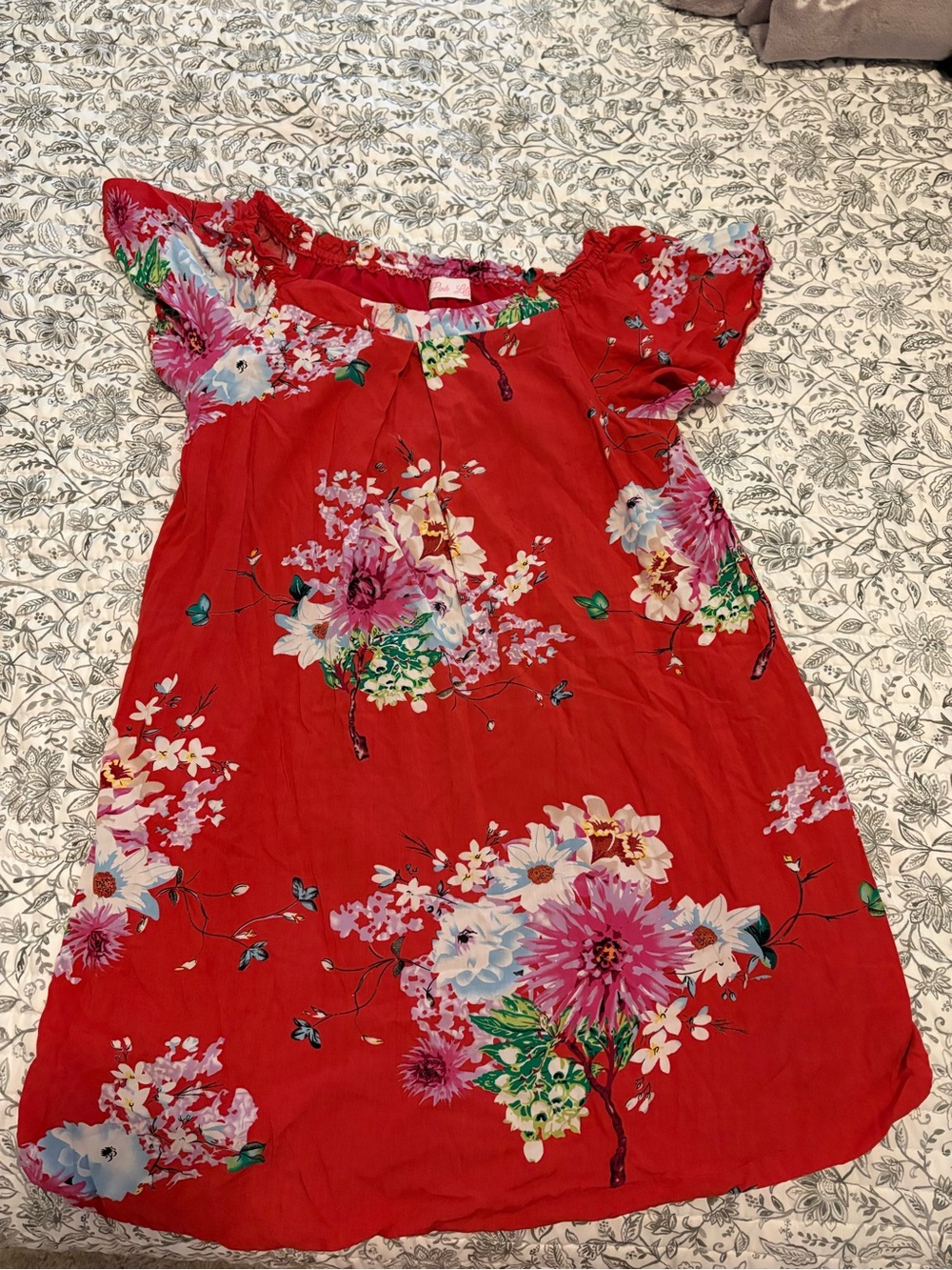 Pink Lily Red Floral Dress